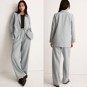 Madewell The Larsen Blazer in Drapeweave in Overcast. Size XXS